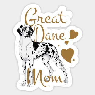 Harlequin Great Dane Mom, Original Digital Illustration, The Perfect Gift For Mom! Sticker